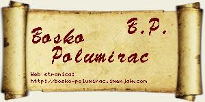 Boško Polumirac vizit kartica